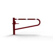 Swiveling gates | to be fixed by plugs, hot-dip galvanized and red coated with white reflecting rings | total width: 1500 mm | for padlock